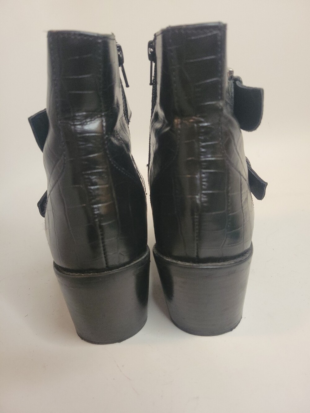 Kurt Geiger London Denny Crocodile-Embossed Leather Ankle Boots - Picture 9 of 16